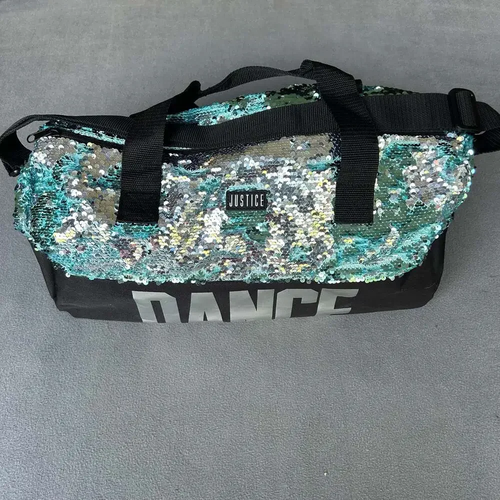 Justice Girls Dance Sequin Duffle Gym Bag Z89